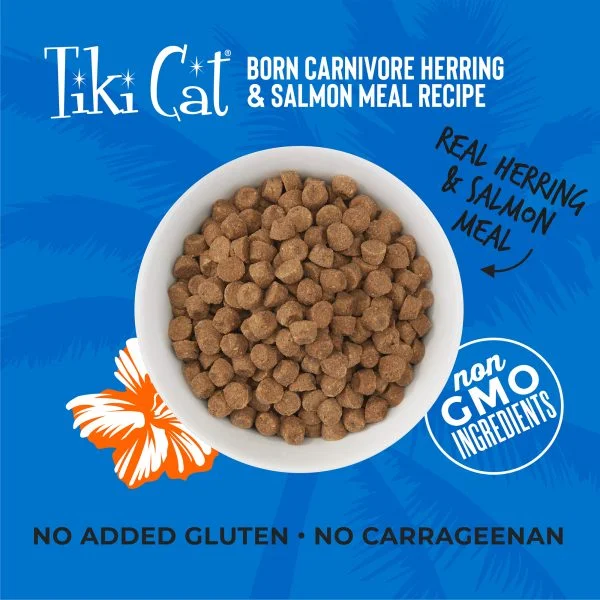 TikiCat Born Carnivore Herring & Salmon BAKED Dry Cat and Kitten Food - Image 2